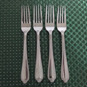 Hampton Silversmiths RENEE Salad Forks Set Lot of 4 Stainless 18/10 Rope Glossy